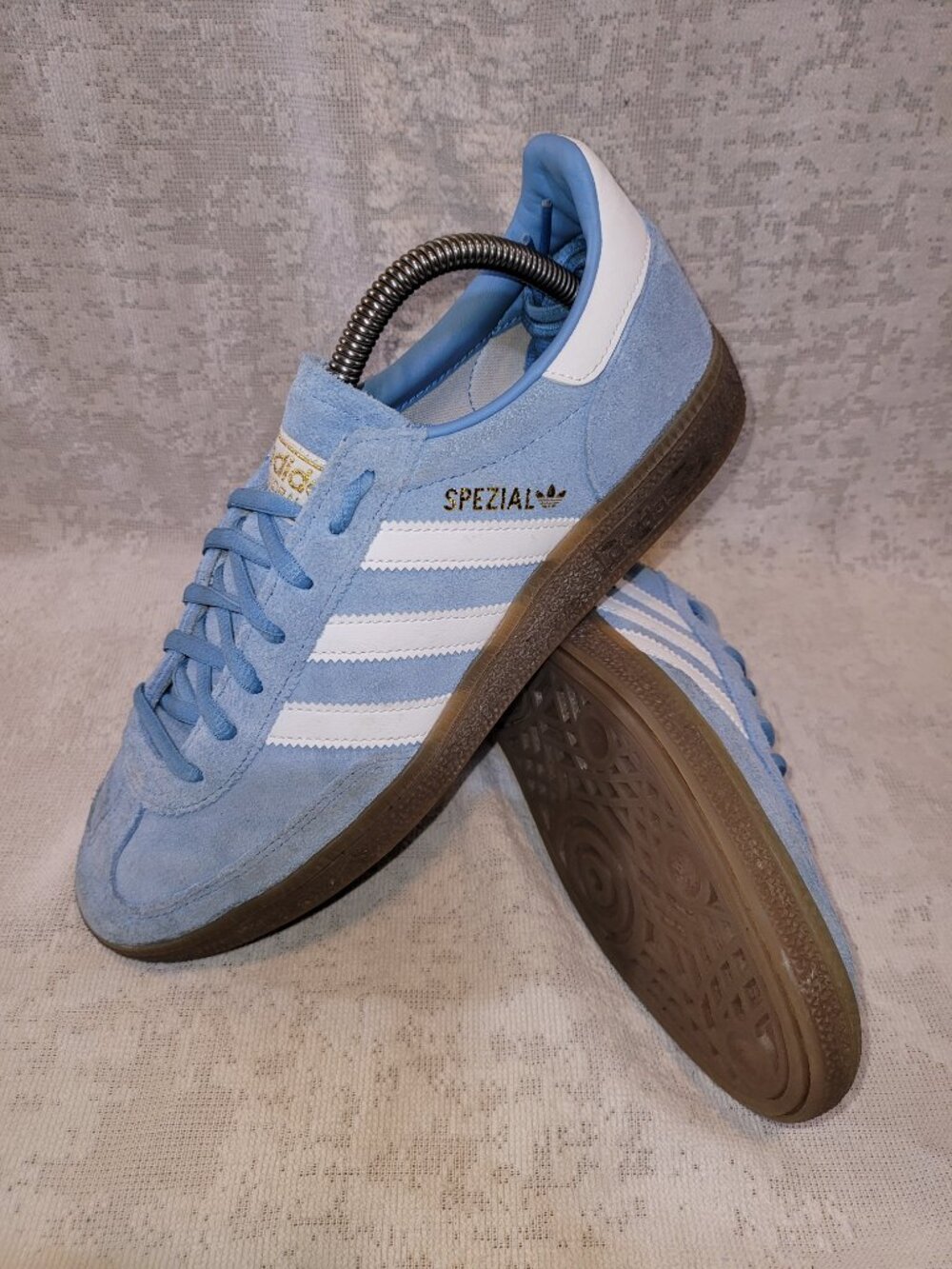 Adidas Handball Spezial Light Blue Cloud White Brown Gum Women's Size 9.5 JQ6822 - Picture 13 of 16
